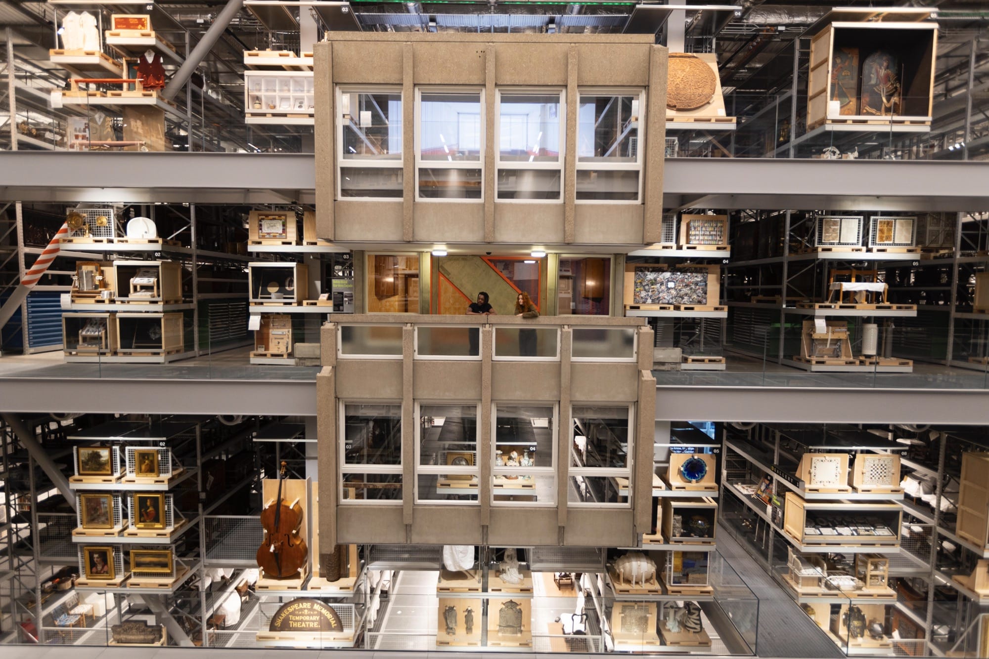 the interior of a contemporary museum collection storehouse